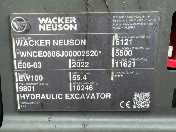Wacker Neuson EW100 E06-03 Excavator - Image 19