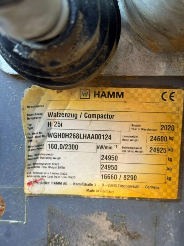 Hamm H25i Roller For Sale - Image 10