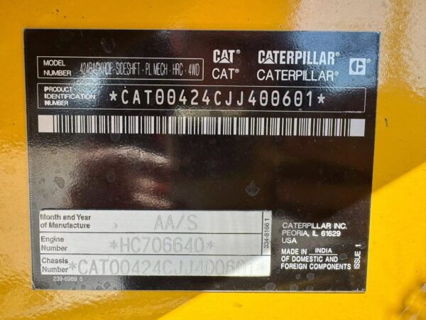Caterpillar 424 4×4 Backhoe Loader Backhoe - Image 21